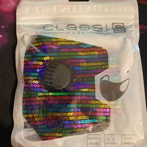 Fashion Mask Rainbow Sequins